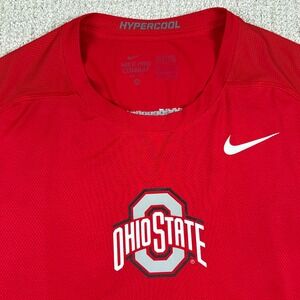 Nike Pro Combat Hypercool Mens XL Ohio State Buckeyes Red Fitted Training Shirt